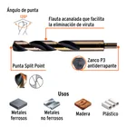 Broca HSS 1' Trugold para metal, TRUPER EXPERT 3