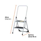 Escalerilla tubular, plegable, 2 peldaños con barandal(DESC) 3