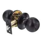 Cerradura esfera tubular, entrada, negro, HERMEX BASIC 1
