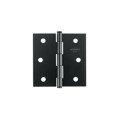 Bisagra cuadrada 3', acero negro mate, cabeza plana, BASIC