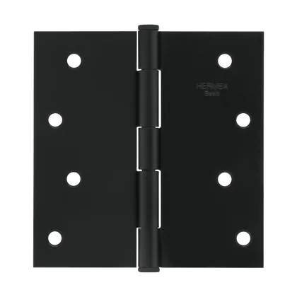 Bisagra cuadrada 4', acero negro mate, cabeza plana, BASIC