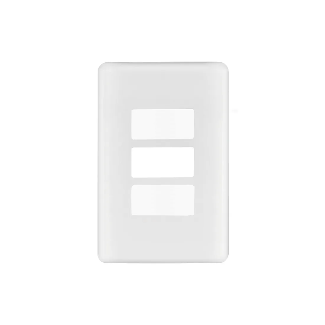 Placa 3 módulos de ABS, blanca, VOLTECK BASIC