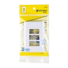 Placa 3 módulos de ABS, blanca, VOLTECK BASIC 4