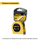 Flexómetro amarillo 6 m cinta 25 mm, en tarjeta, PRETUL 1