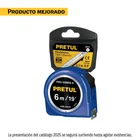 Flexómetro azul 6 m cinta 25 mm, en tarjeta, PRETUL 1