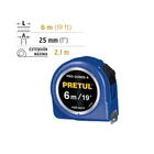 Flexómetro azul 6 m cinta 25 mm, en tarjeta, PRETUL 3