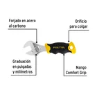 Llave ajustable (perico corto) 5' cromada con grip, PRETUL 2
