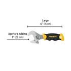 Llave ajustable (perico corto) 6' cromada con grip, PRETUL 3