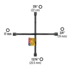 Llave de cruz 16', acabado negro mate, PRETUL 3