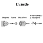 Juego de 7 brocasierras acero al carbono y 1 mandril, PRETUL 3