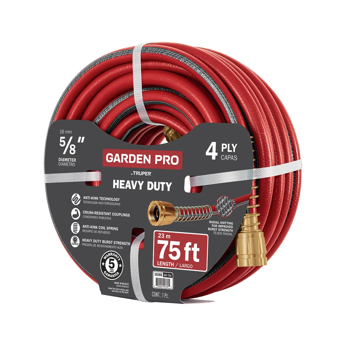 GardenPro, 75ft, 4ply, TT 5/8', garden hose