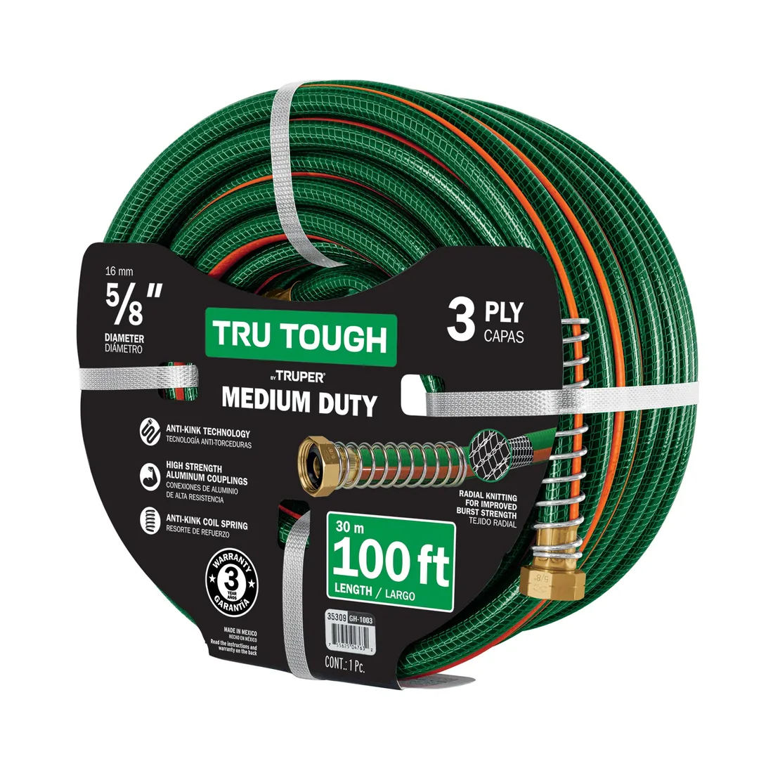 TruTough, 100ft, 3ply, TB 5/8', garden hose