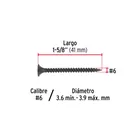 100pijas#6x1-5/8'cabeza plana phillips multiusos cuerda fina 3