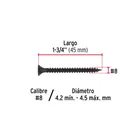 100pijas#8x1-3/4'cabeza plana phillips multiusos cuerda fina 3