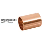 Cople de cobre 1/2', sin ranura, FOSET 2