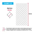Rollo malla ciclónica cal.12.5, 1.5x20m, abertura 63mm 37kg 3