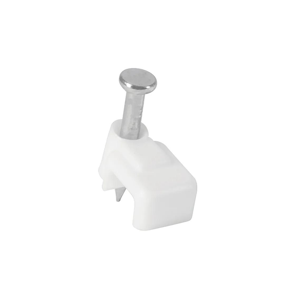 Bolsa con 500 grapas blancas de 6 mm para cable plano