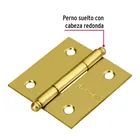Bisagra cuadrada 2', acero latonado, cabeza redonda, HERMEX 2