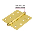 Bisagra cuadrada 4', acero latonado, cabeza redonda, HERMEX 2