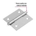 Bisagra cuadrada 2', acero satinado, cabeza redonda, HERMEX 2