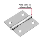 Bisagra cuadrada 2', acero satinado, cabeza plana, HERMEX 2