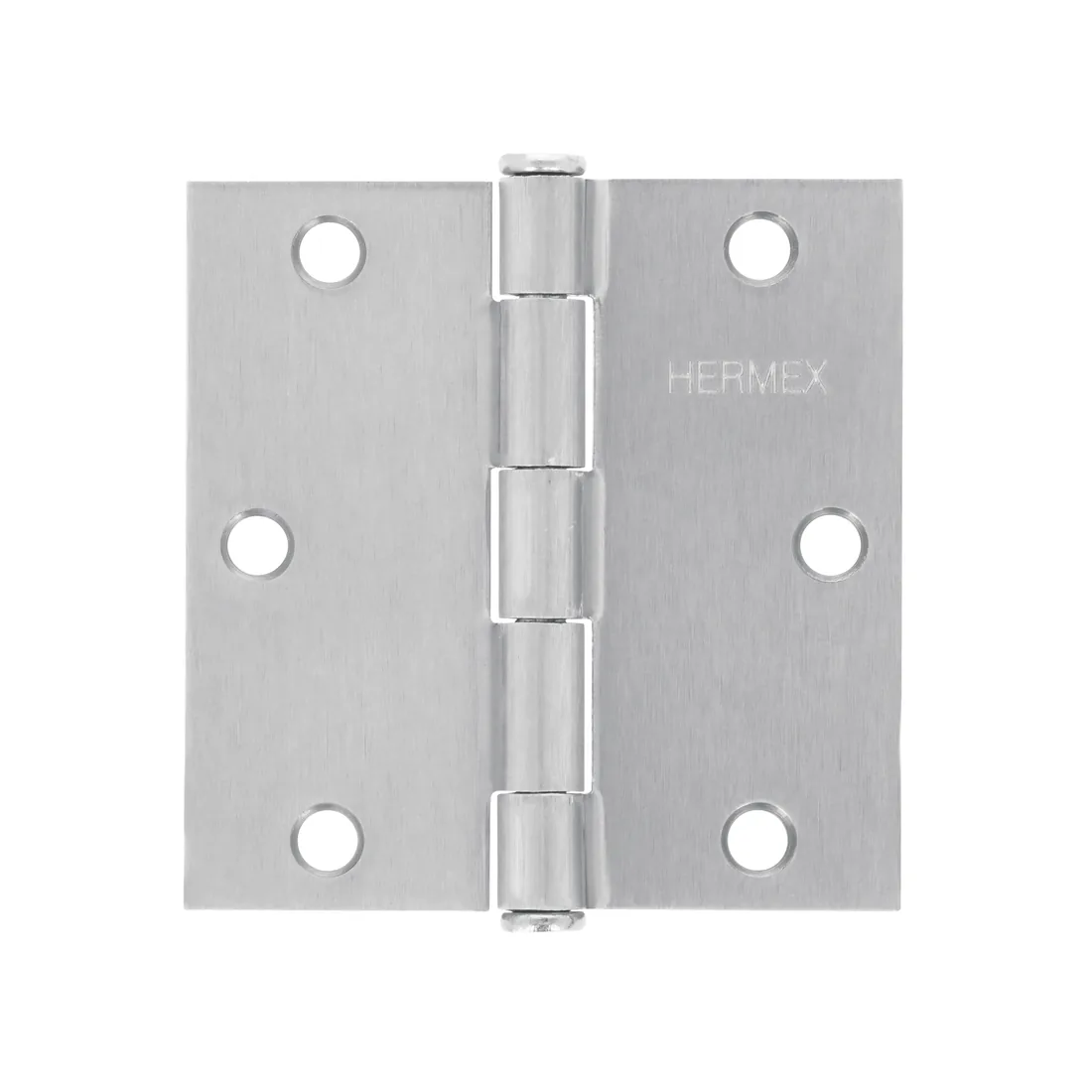 Bisagra cuadrada 3-1/2', acero satinado, cabeza plana HERMEX