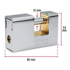 Candado antipalanca, 80mm, blindado, llave tetra, HERMEX 4