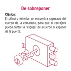 Cerradura sobreponer der 2 barras clásica, llave tradicional 3
