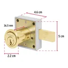Cerradura para mueble, modelo 25, latón, HERMEX 3