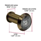 Mirilla de seguridad, 180°, lente de vidrio, latón antiguo 3