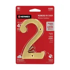 Número 2 de latón sólido 4', latón brillante, HERMEX 4