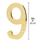 Número 9 de latón sólido 4', latón brillante, HERMEX 3