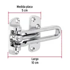 Pasador abatible para puerta, acabado cromo mate, HERMEX 3