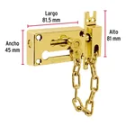 Pasador con cadena para puerta, acabado latón, HERMEX 3