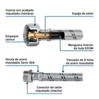 Manguera para boiler, acero inox. 1/2'H x 3/4'M, 80 cm 2