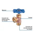 Llave para lavadora, maneral azul, FOSET 2