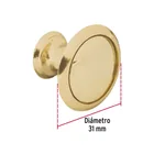 Perilla metálica estilo 'Moderno', latón brillante, HERMEX 3