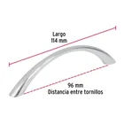 Jaladera de 96mm, línea Arco, níquel, HERMEX 3