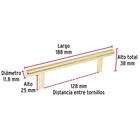 Jaladera de acero, 128mm, línea Cilindro, latón brillante 3
