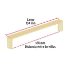 Jaladera de 128mm, línea Andamio, latón brillante, HERMEX 3