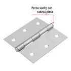 Bisagra cuadrada 3', acero satinado, cabeza plana, BASIC 2