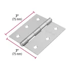 Bisagra cuadrada 3', acero satinado, cabeza plana, BASIC 3