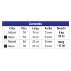 Bolsa con 200 cinchos plásticos negros y naturales, VOLTECK 3