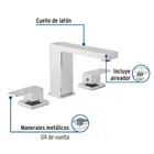 Mezcladora para lavabo taladros separados, cromo, FOSET KUBO 2