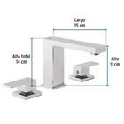 Mezcladora para lavabo taladros separados, cromo, FOSET KUBO 3