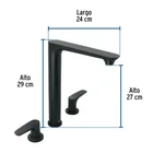 Mezcladora cuello alto para fregadero, negro, FOSET RIVIERA 2