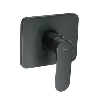Monomando para regadera sin desviador, negro, FOSET RIVIERA