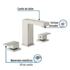 Mezcladora para lavabo taladros separados, satín, FOSET KUBO 2