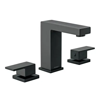 Mezcladora para lavabo taladros separados, negro, FOSET KUBO