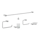 Juego de 6 accesorios para baño, cromo, FOSET KUBO 1